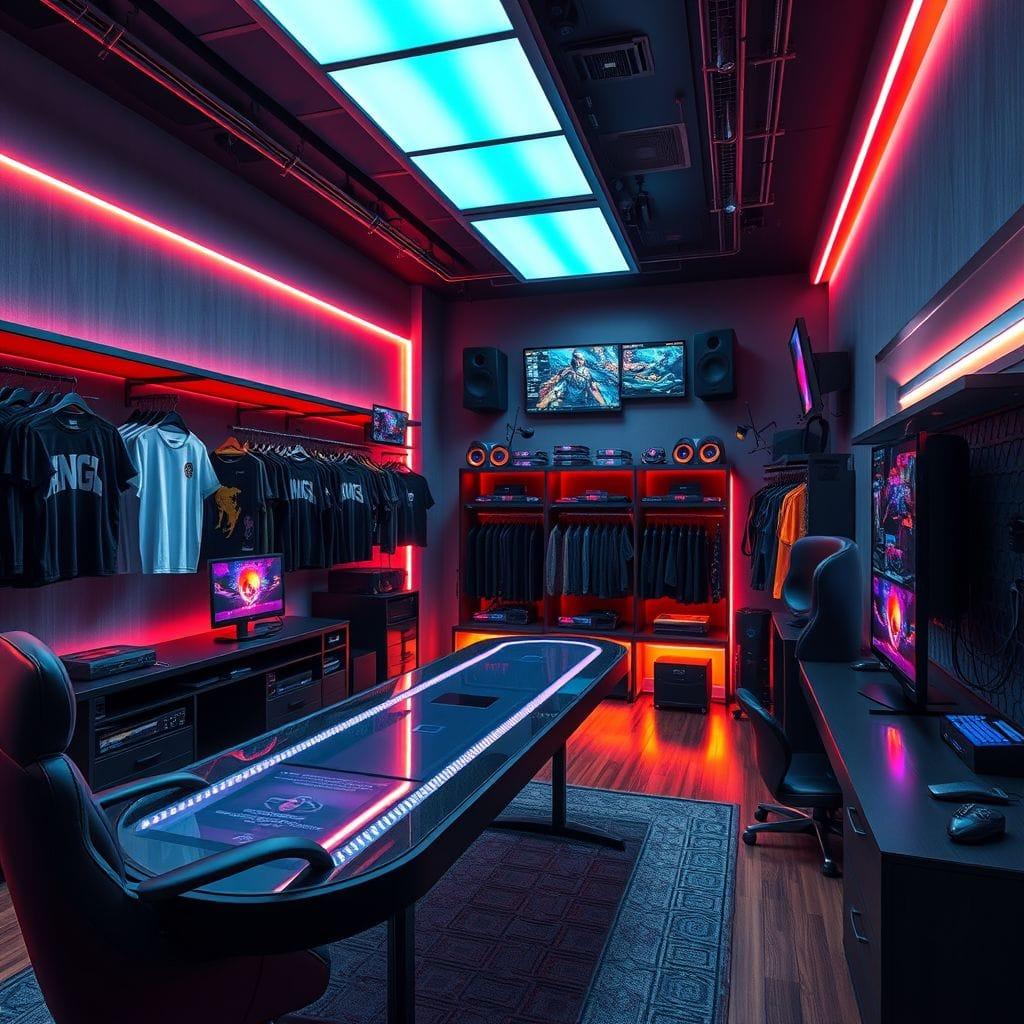 Gaming Room clothing store - AI Generated