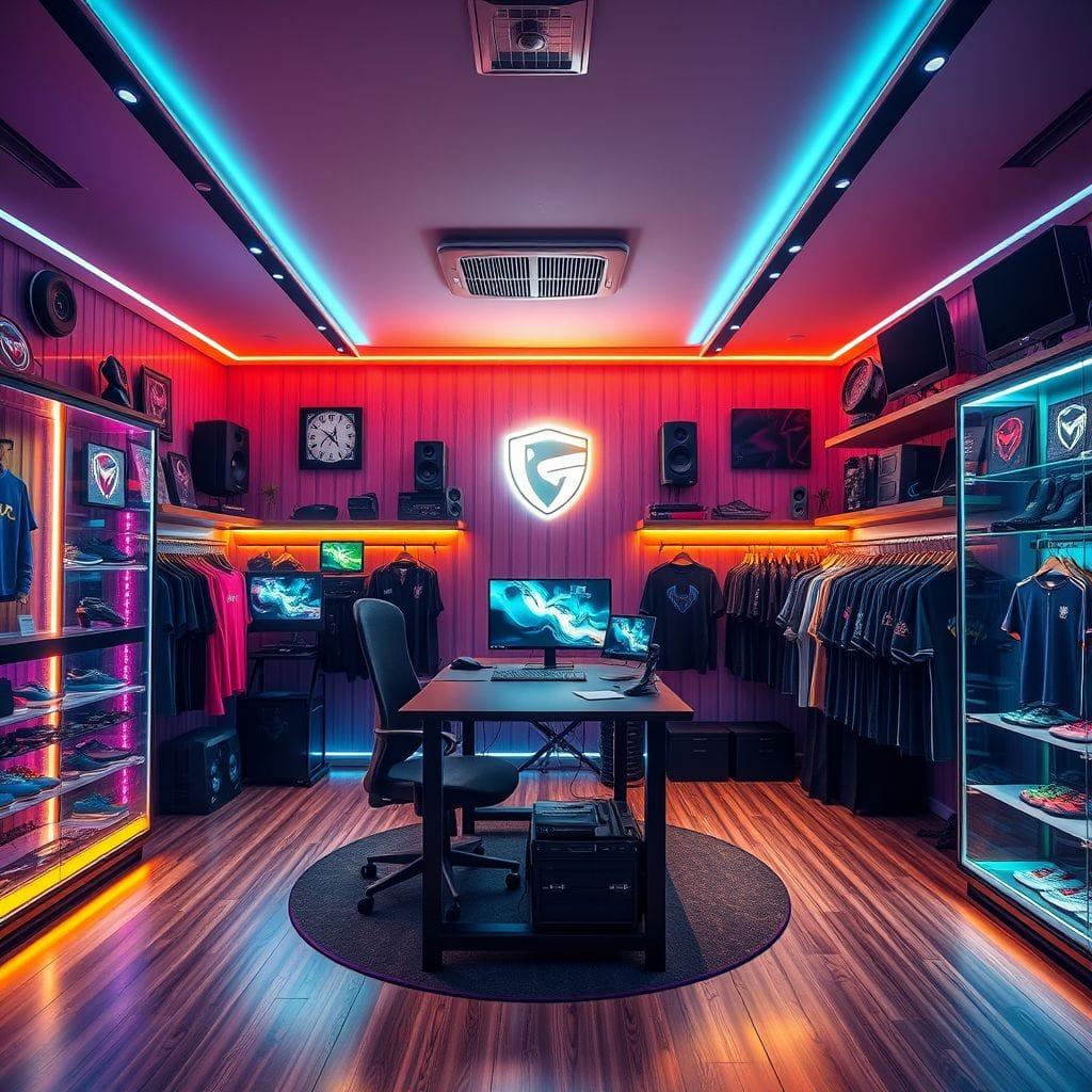 Gaming Room clothing store - AI Generated