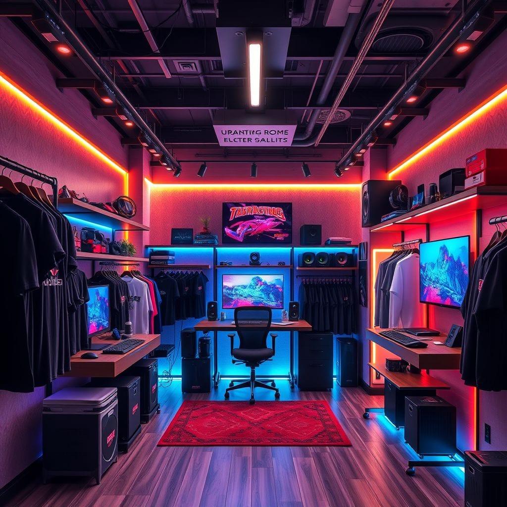 Gaming Room clothing store - AI Generated