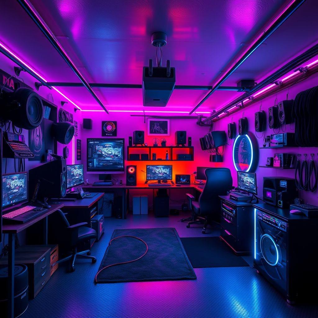 Gaming Room garage - AI Generated
