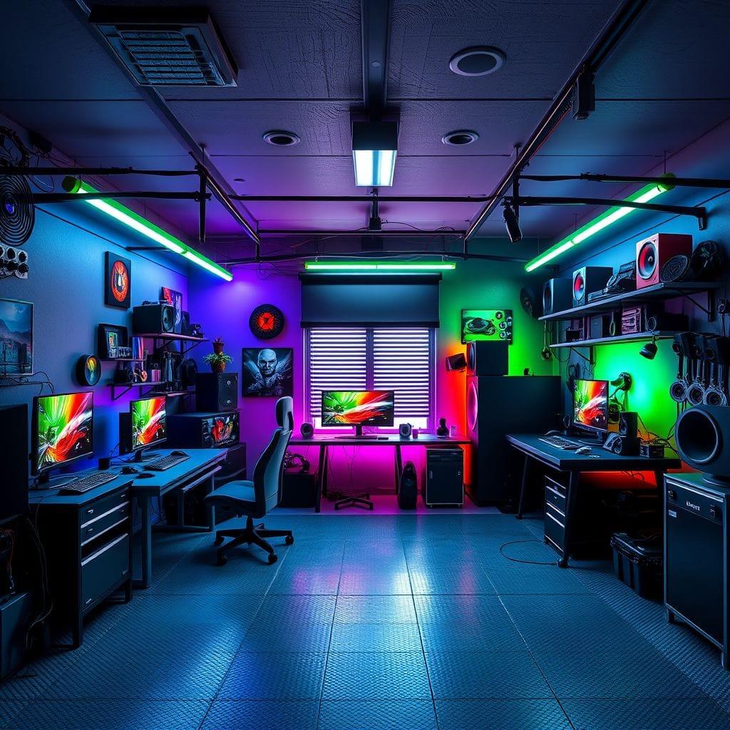 Gaming Room garage - AI Generated