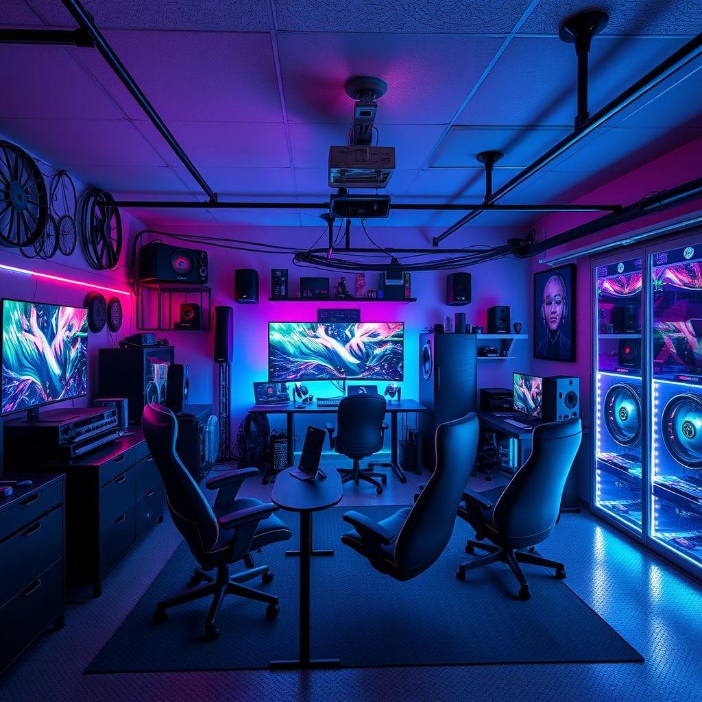 Gaming Room garage - AI Generated