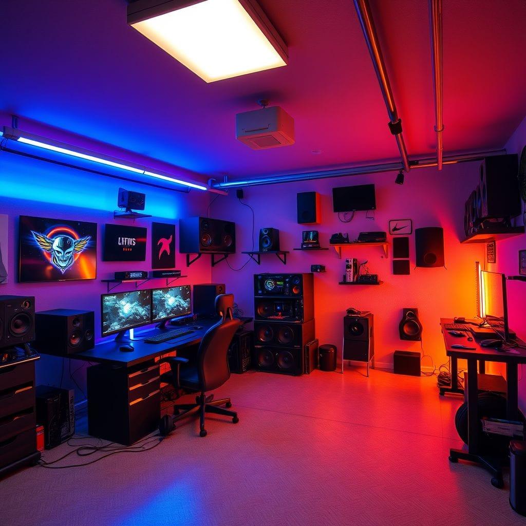 Gaming Room garage - AI Generated
