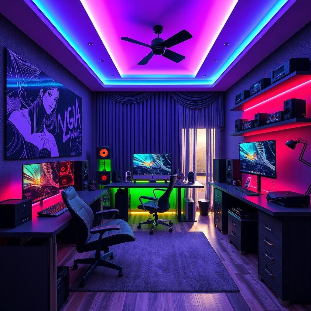 Gaming Room home office - AI Generated