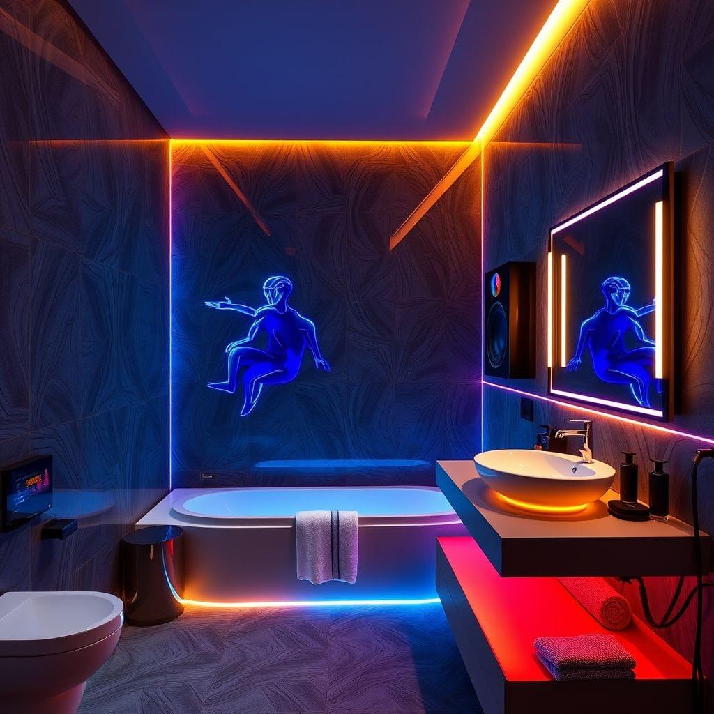Gaming Room hotel bathroom - AI Generated