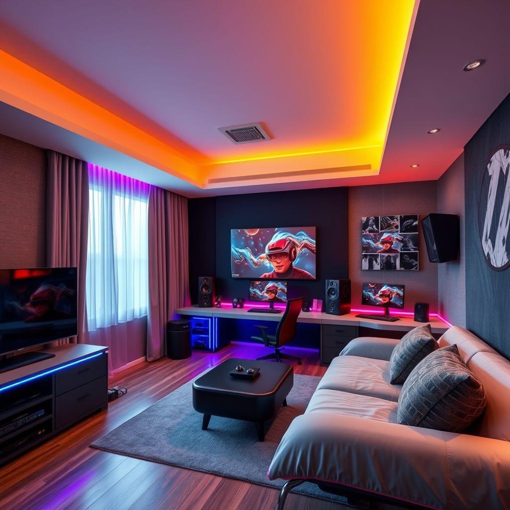 Gaming Room hotel room - AI Generated