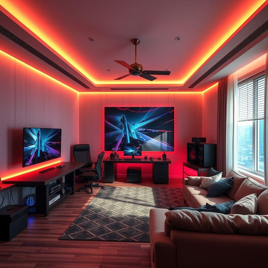 Gaming Room hotel room - AI Generated