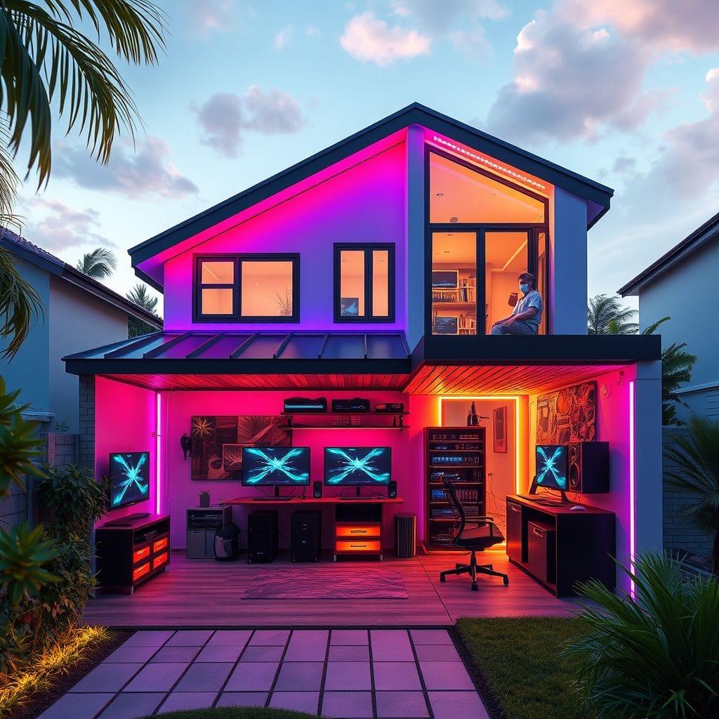 Gaming Room house exterior - AI Generated