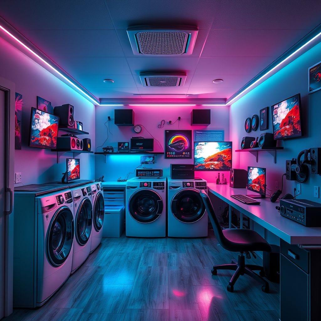 Gaming Room laundry room - AI Generated