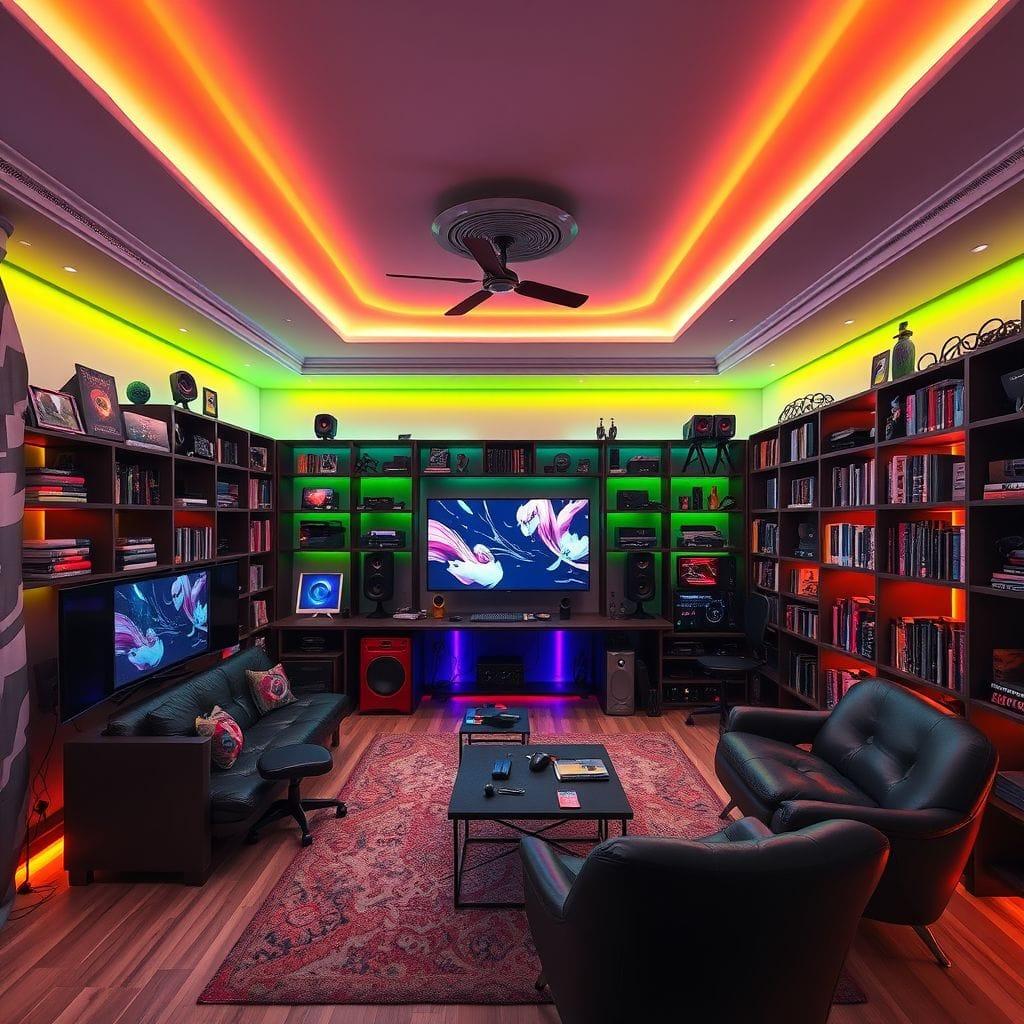 Gaming Room library - AI Generated