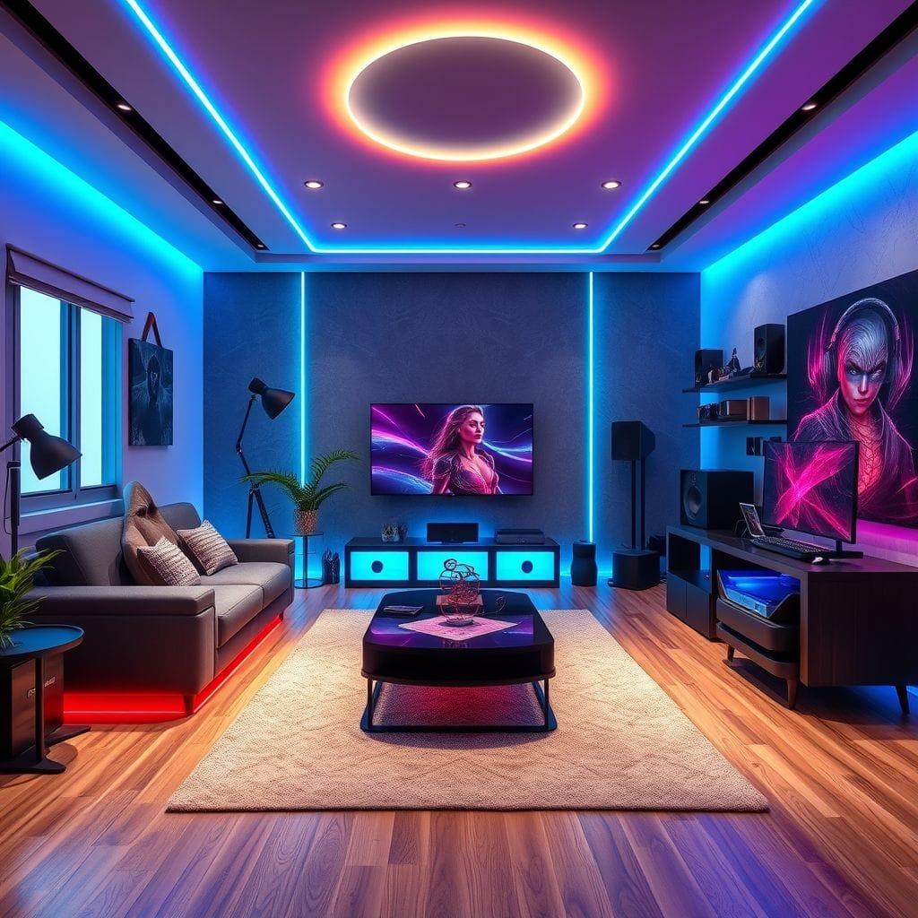 Gaming Room living room - AI Generated