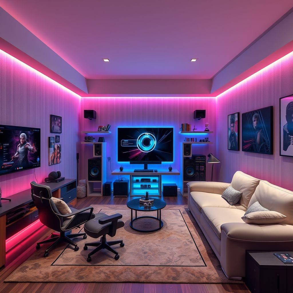 Gaming Room living room - AI Generated