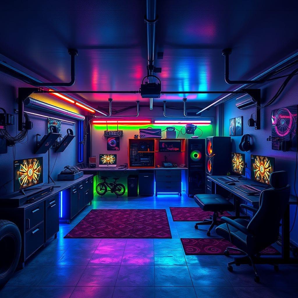 Gaming Room outdoor garage - AI Generated