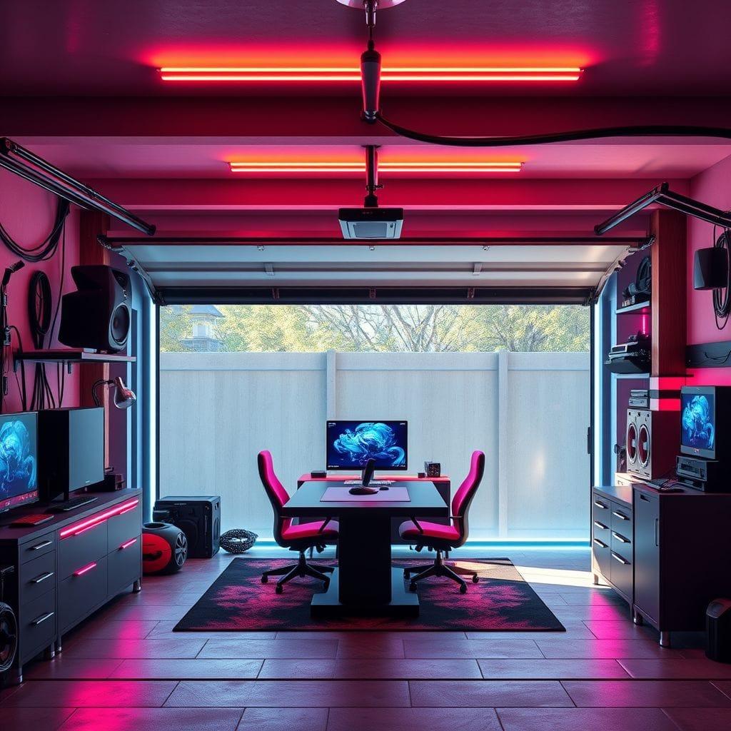 Gaming Room outdoor garage - AI Generated