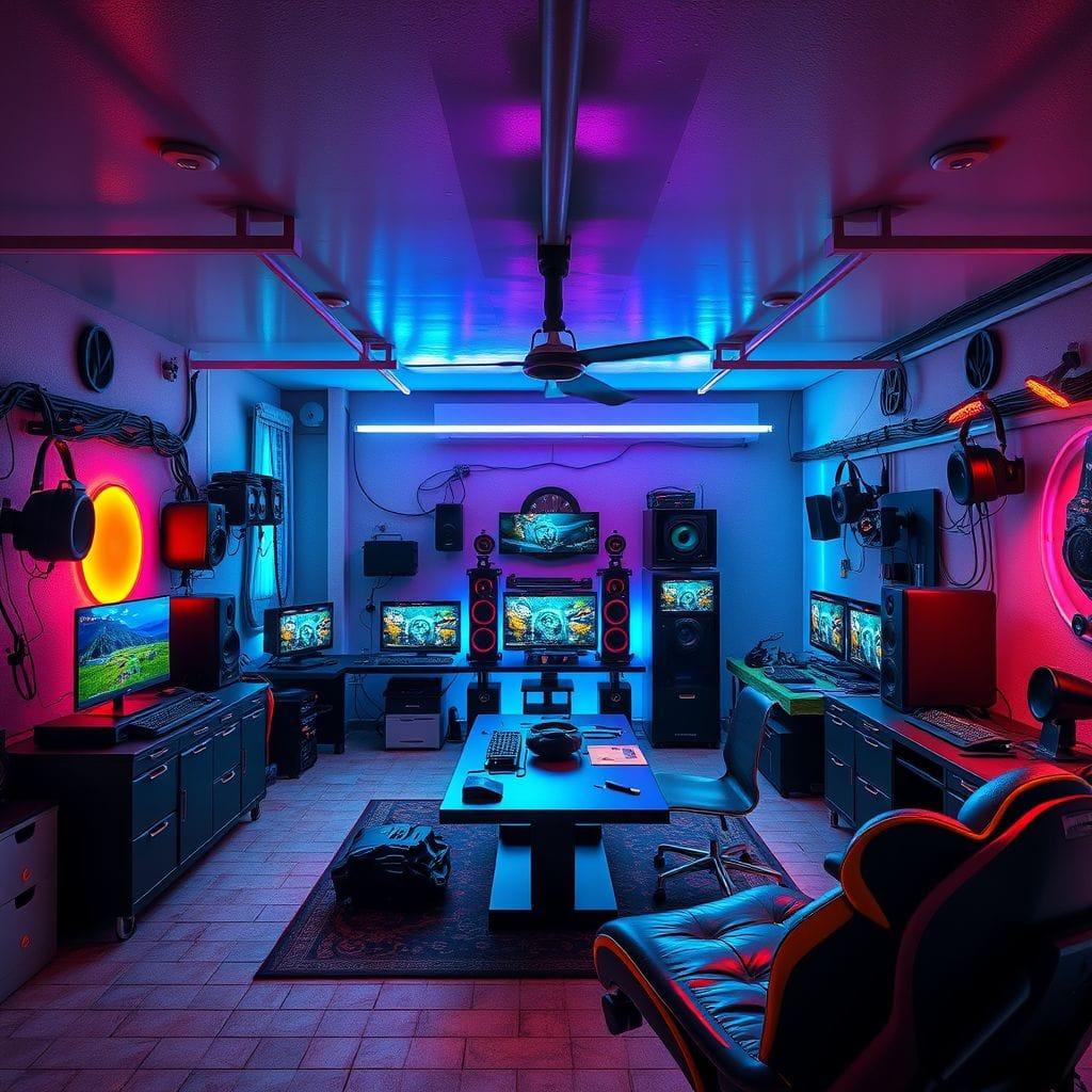 Gaming Room outdoor garage - AI Generated