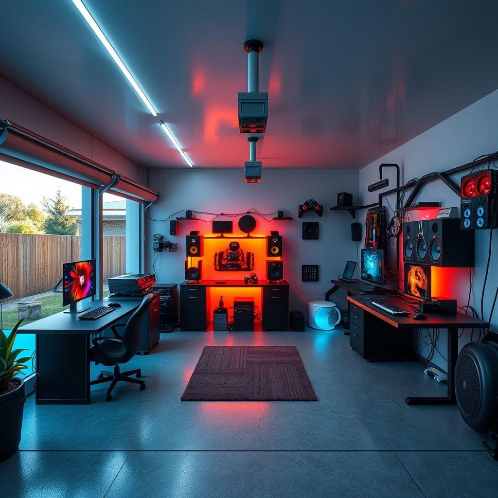 Gaming Room outdoor garage - AI Generated