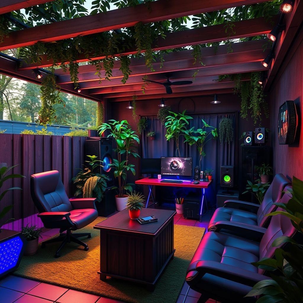 Gaming Room outdoor garden - AI Generated