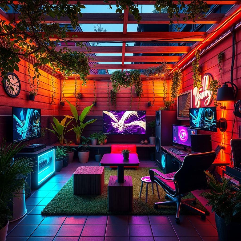 Gaming Room outdoor garden - AI Generated