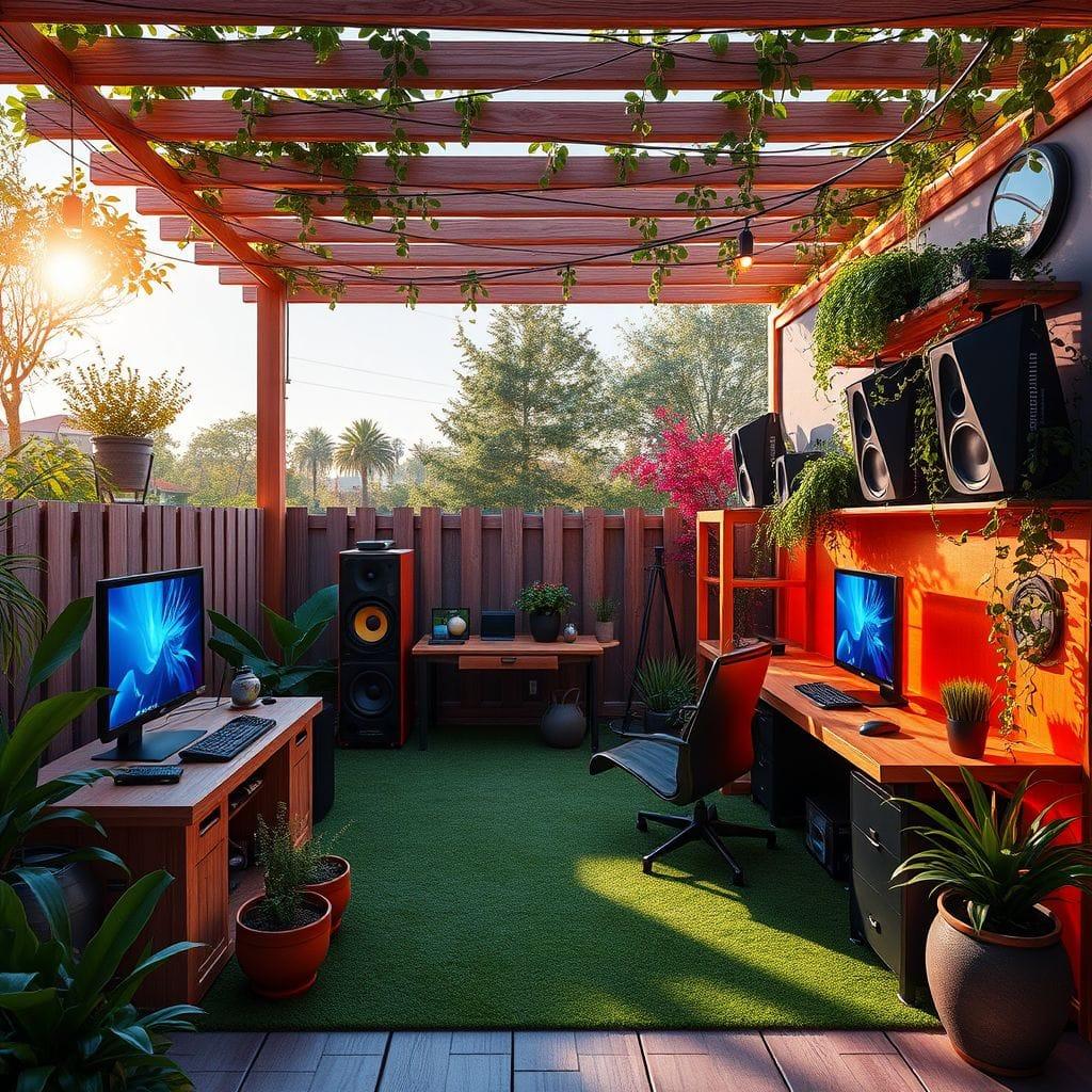 Gaming Room outdoor garden - AI Generated