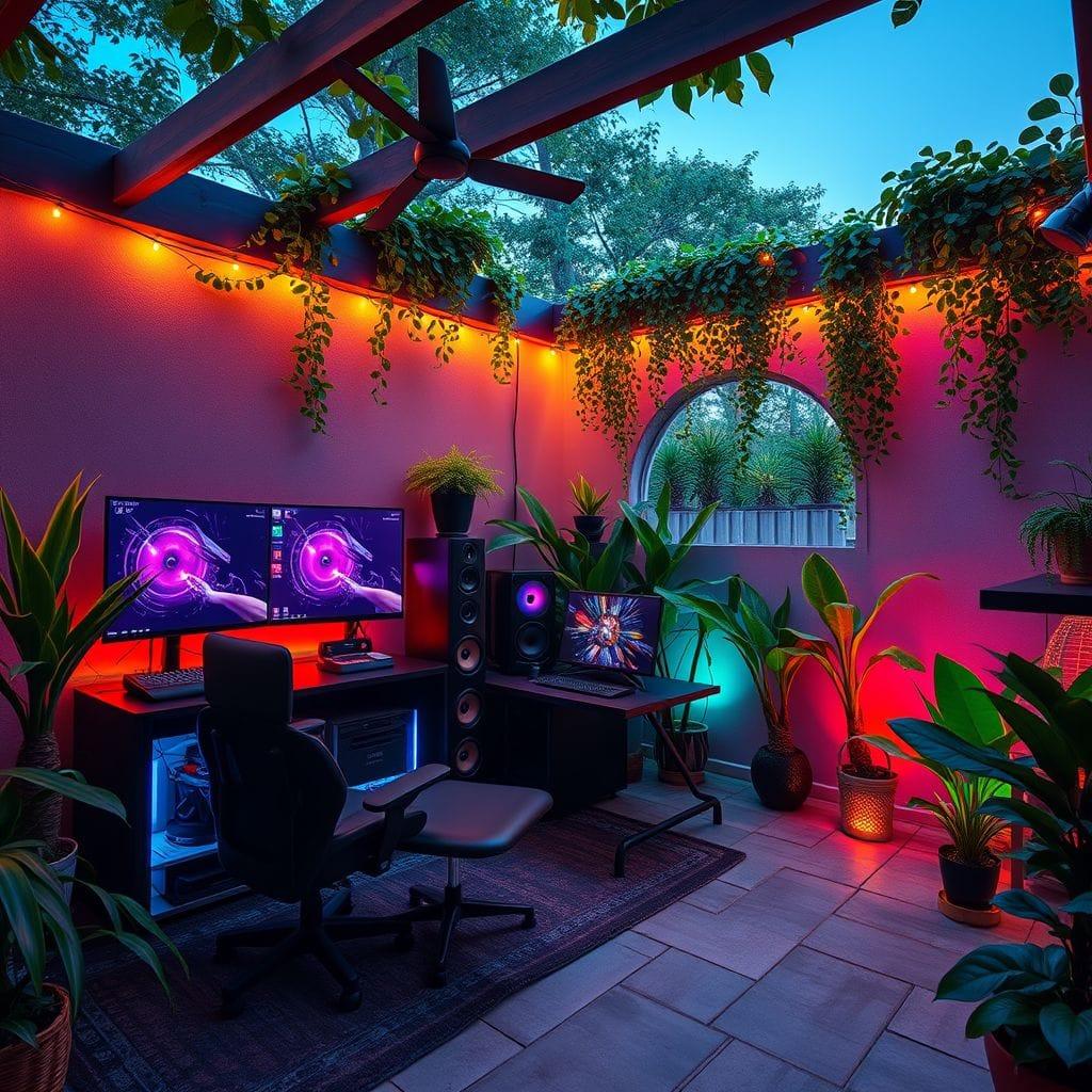 Gaming Room outdoor garden - AI Generated