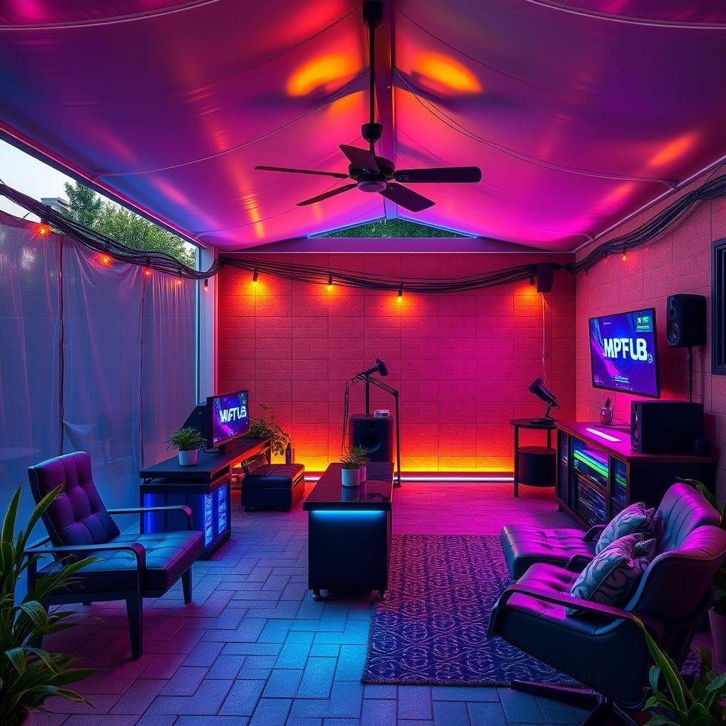 Gaming Room outdoor patio - AI Generated