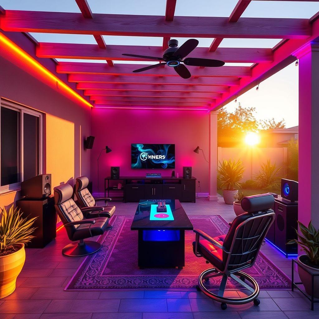 Gaming Room outdoor patio - AI Generated