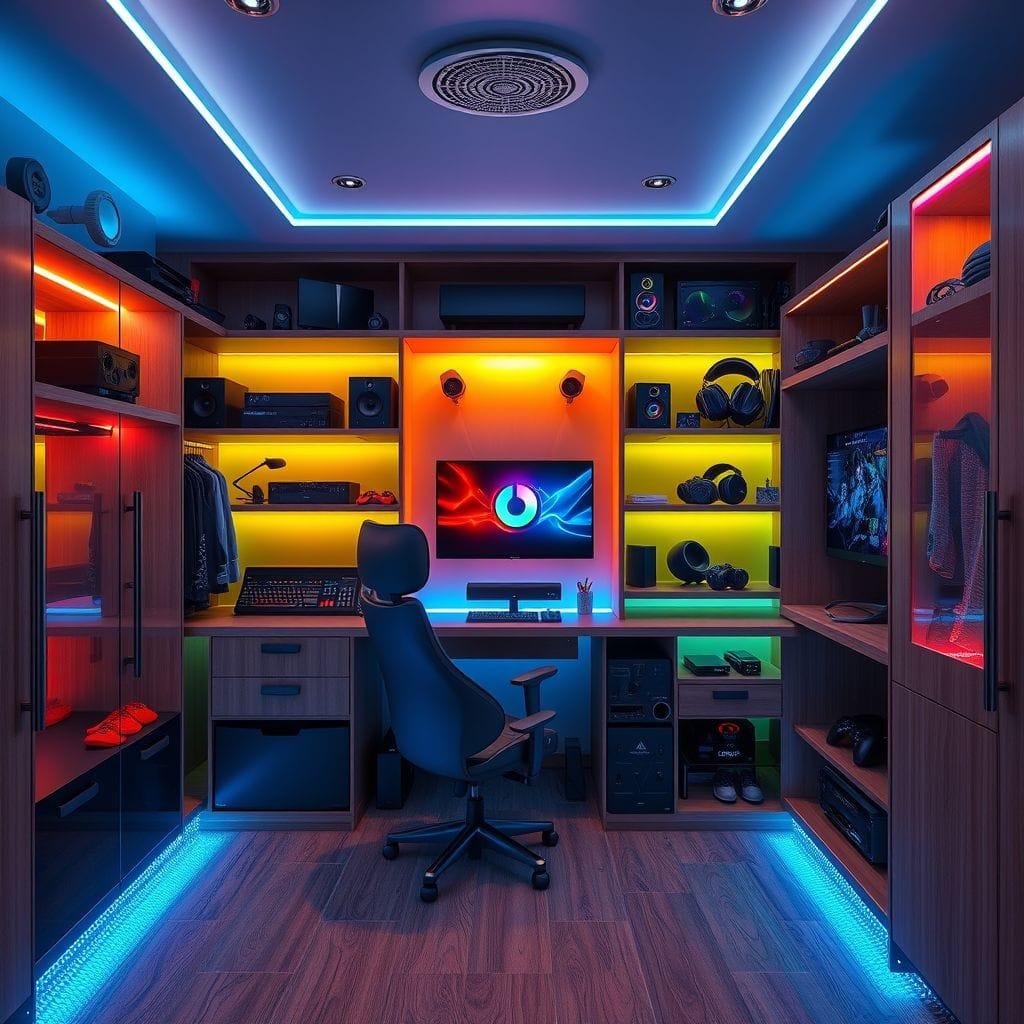 Gaming Room walk-in closet - AI Generated