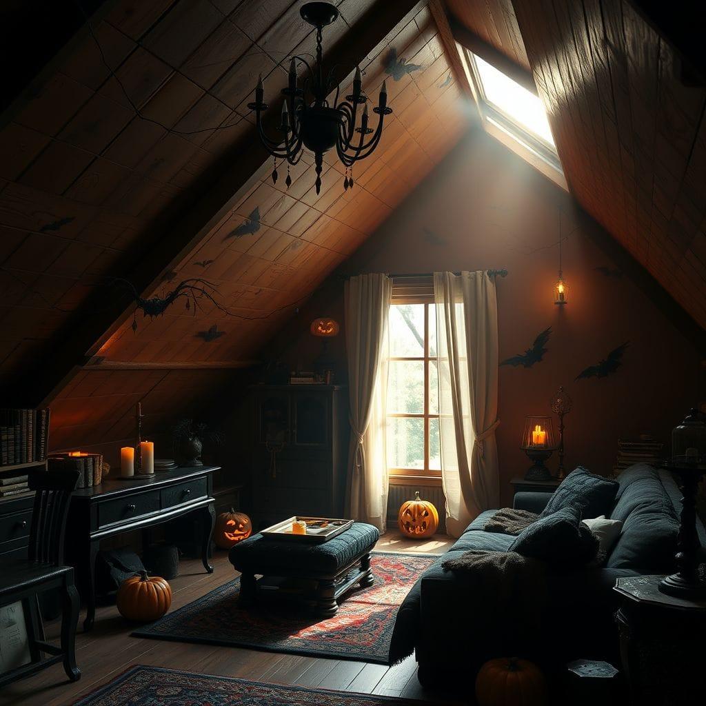 Halloween attic - AI Generated