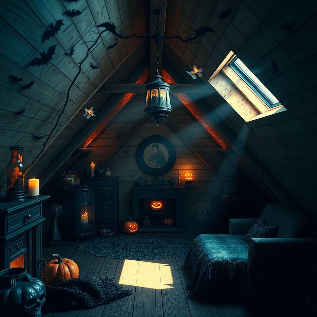 Halloween attic - AI Generated