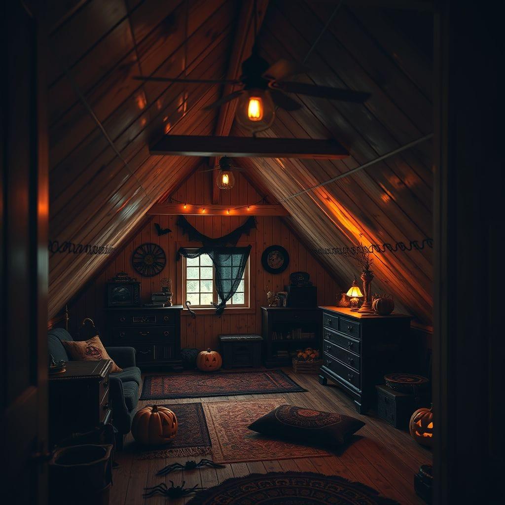 Halloween attic - AI Generated