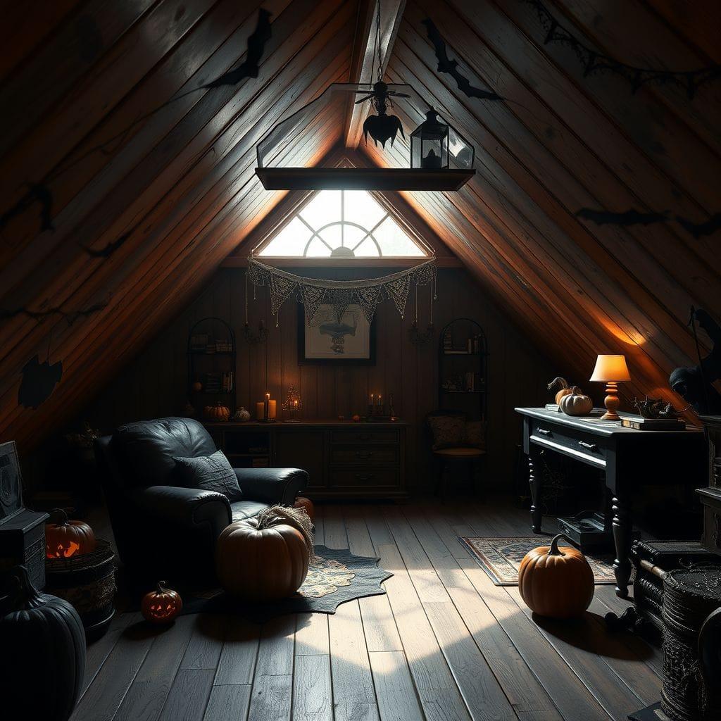 Halloween attic - AI Generated