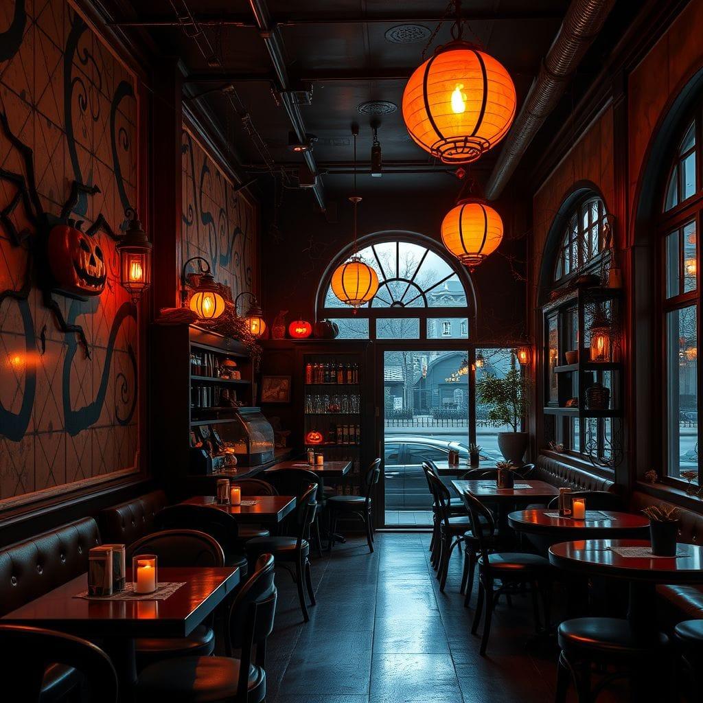 Halloween coffee shop - AI Generated