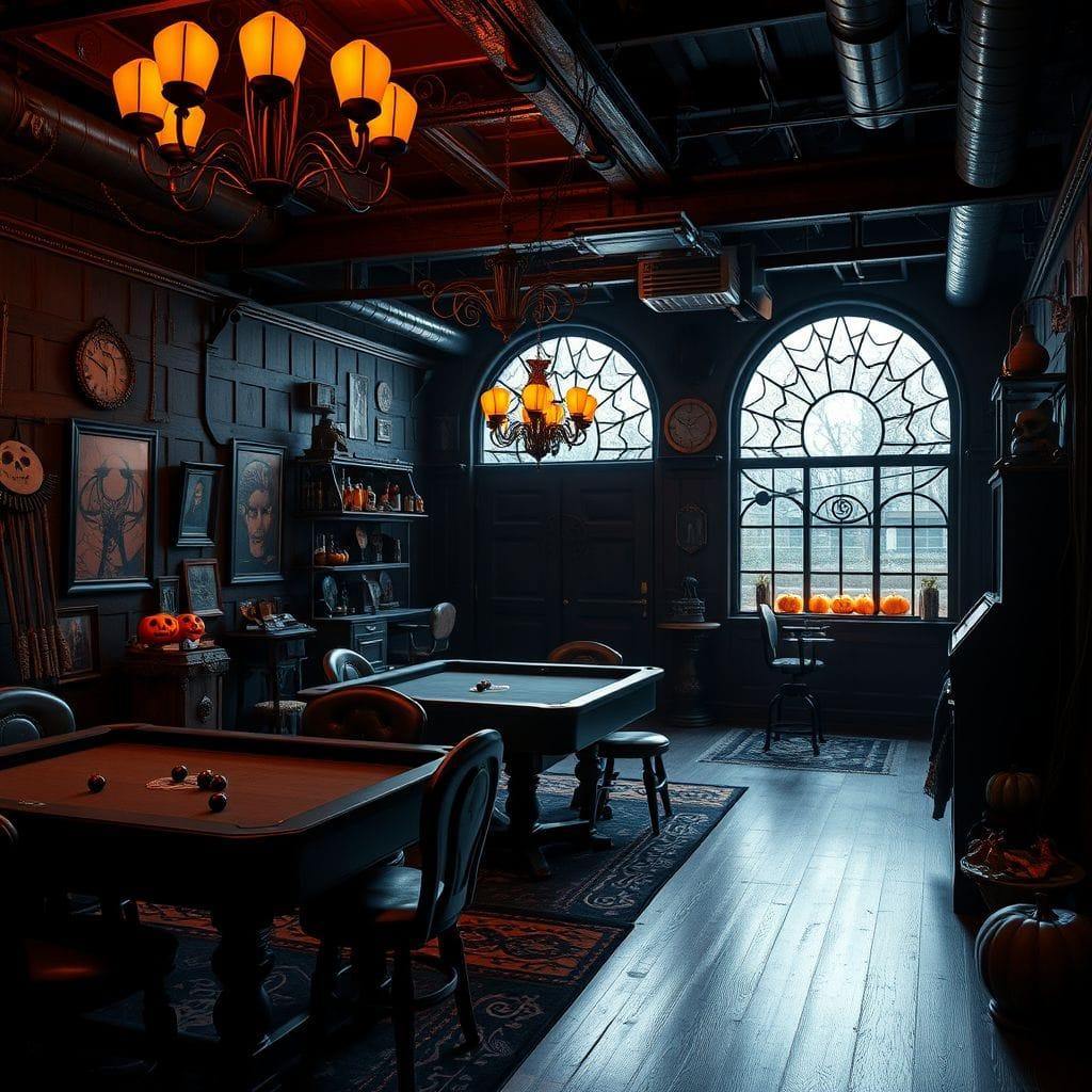 Halloween game room - AI Generated