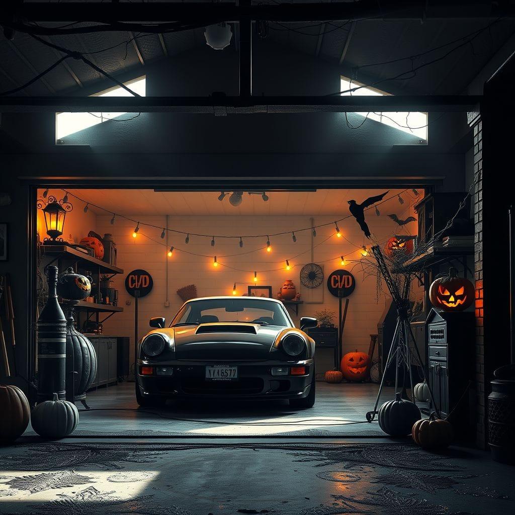 Halloween garage - AI Generated