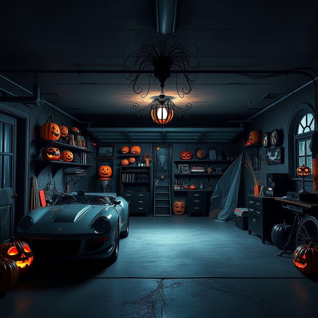Halloween garage - AI Generated