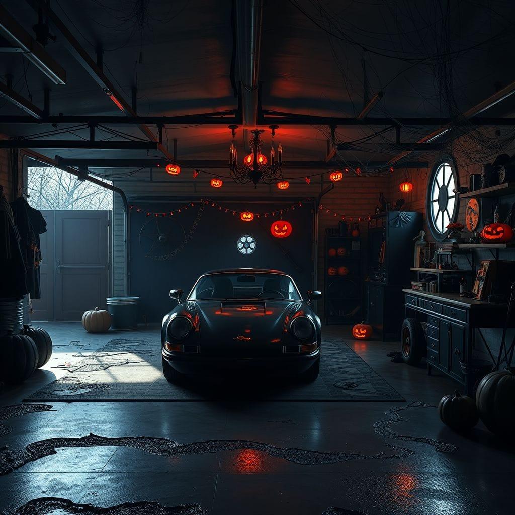 Halloween garage - AI Generated