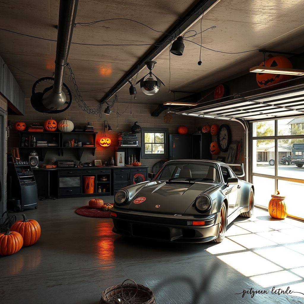 Halloween garage - AI Generated