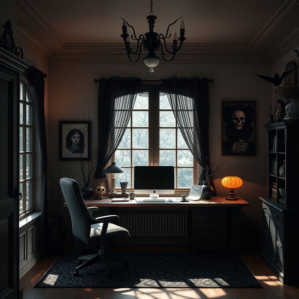 Halloween home office - AI Generated