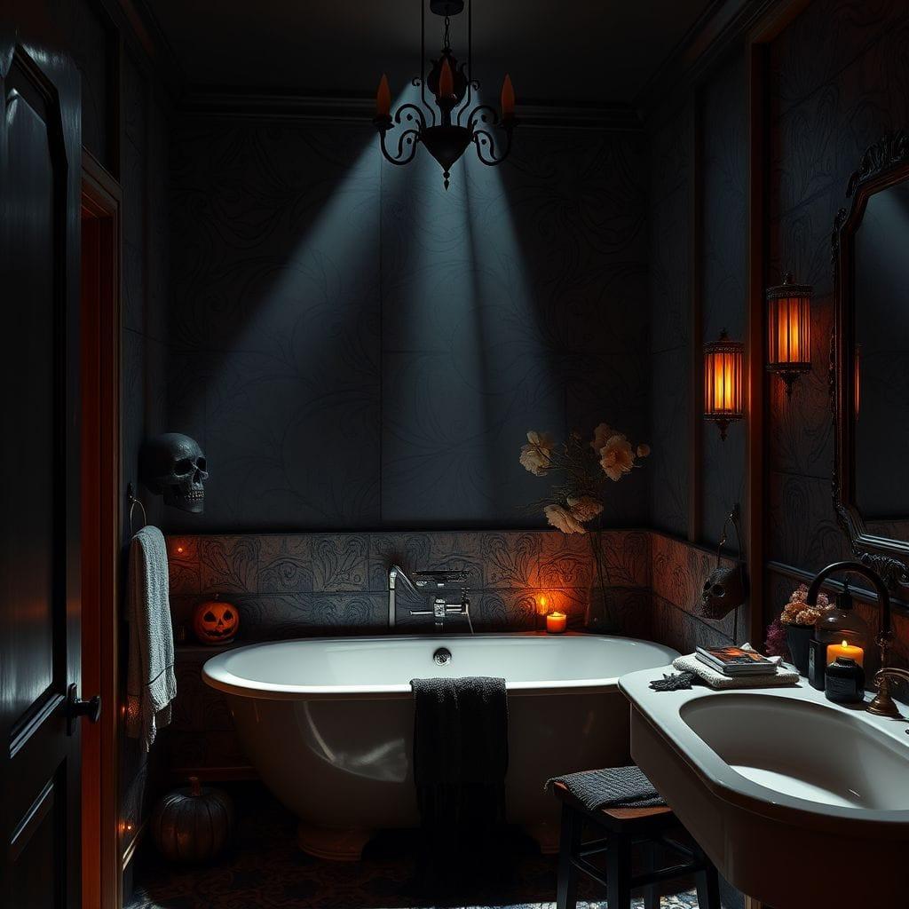 Halloween hotel bathroom - AI Generated