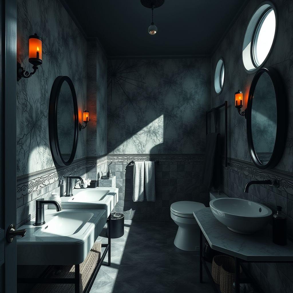 Halloween hotel bathroom - AI Generated