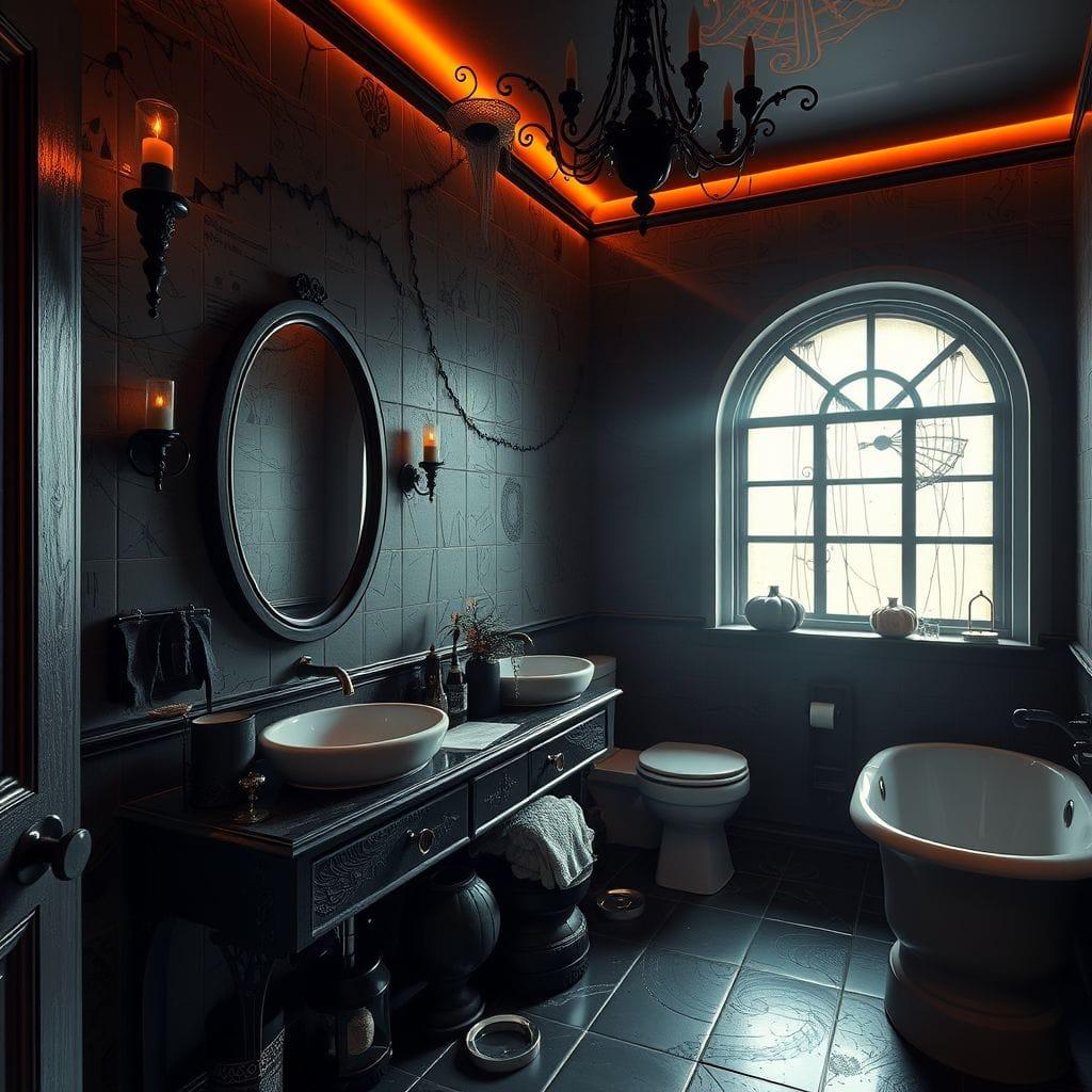 Halloween hotel bathroom - AI Generated