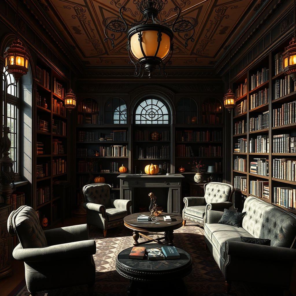 Halloween library - AI Generated