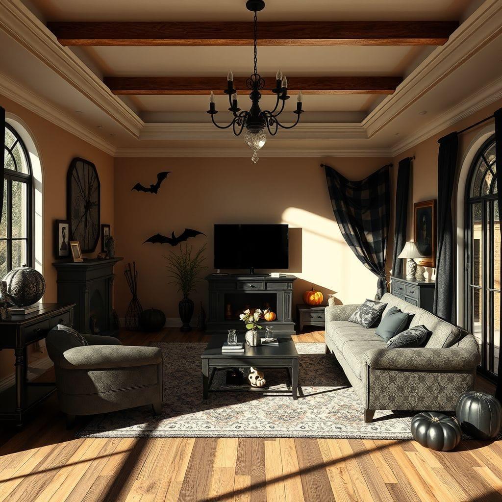 Halloween living room - AI Generated