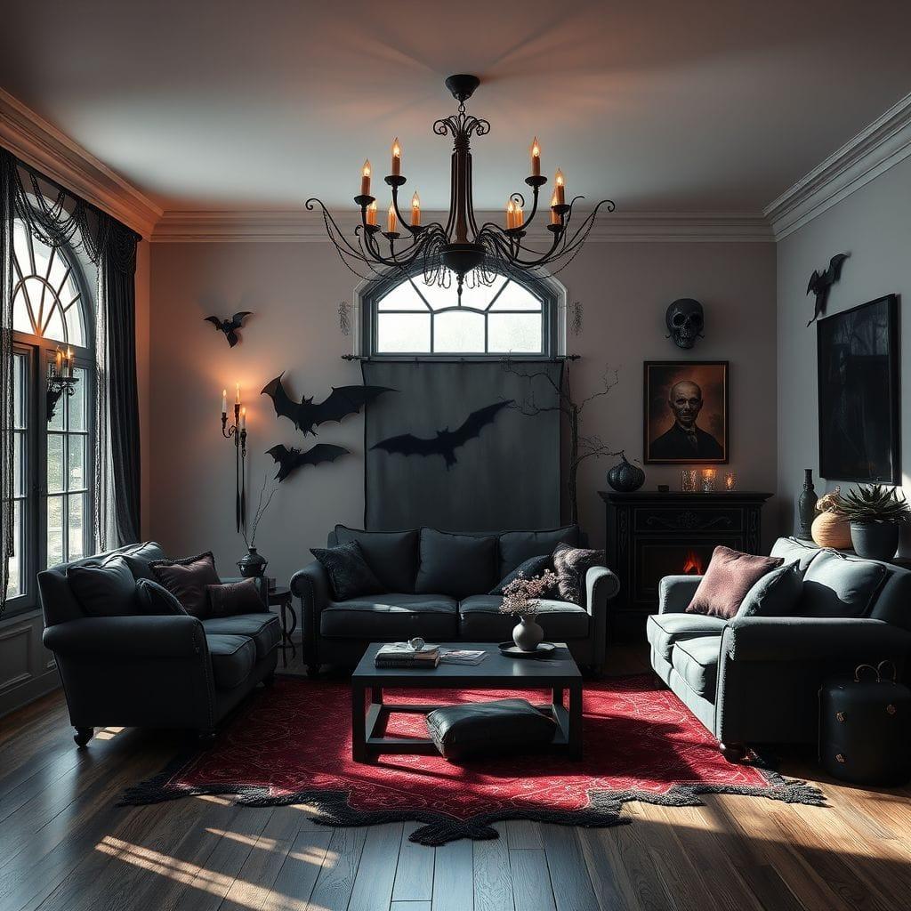 Halloween living room - AI Generated