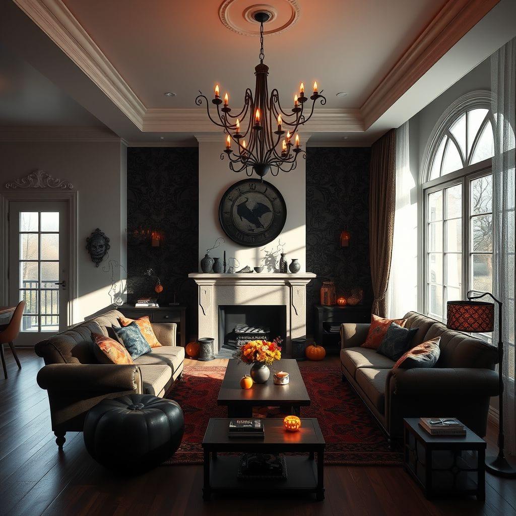 Halloween living room - AI Generated