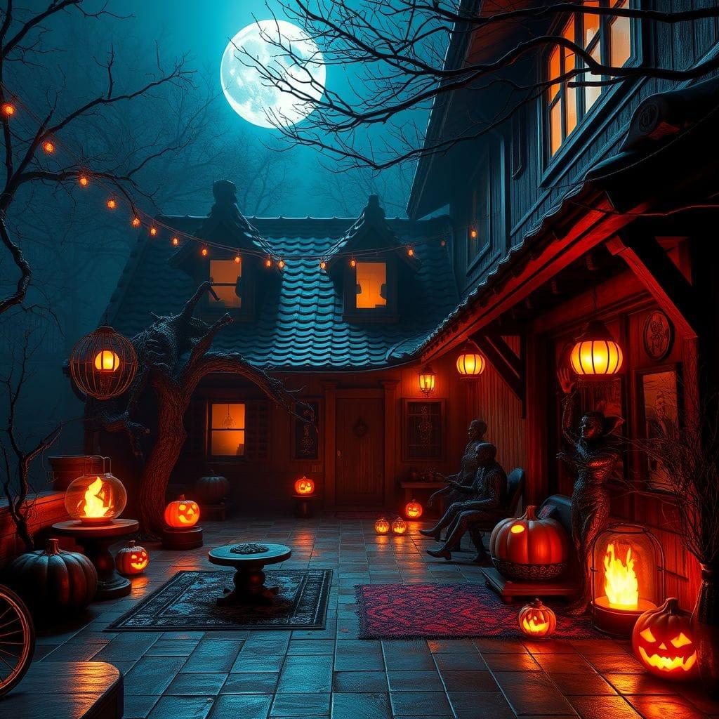 Halloween onsen - AI Generated