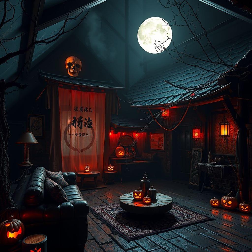 Halloween onsen - AI Generated