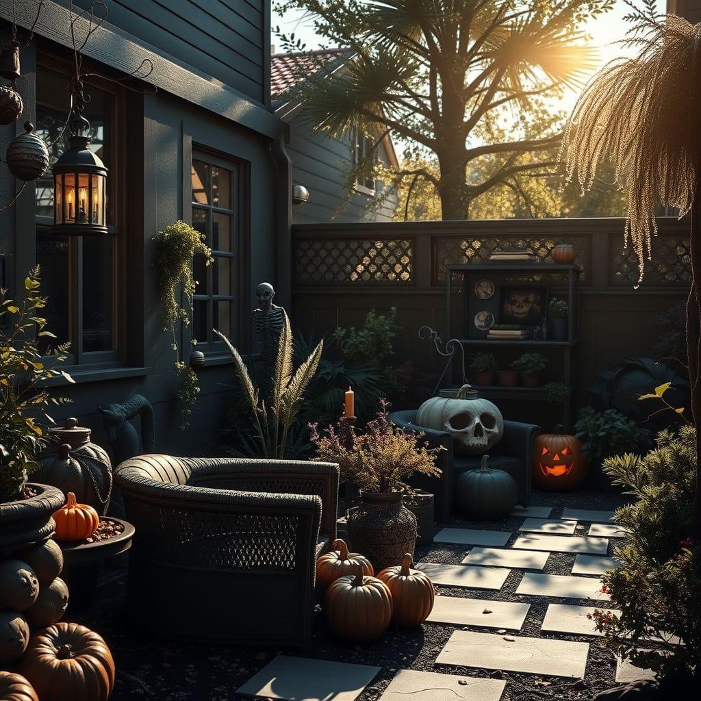 Halloween outdoor garden - AI Generated