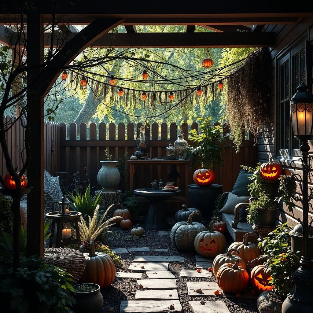 Halloween outdoor garden - AI Generated