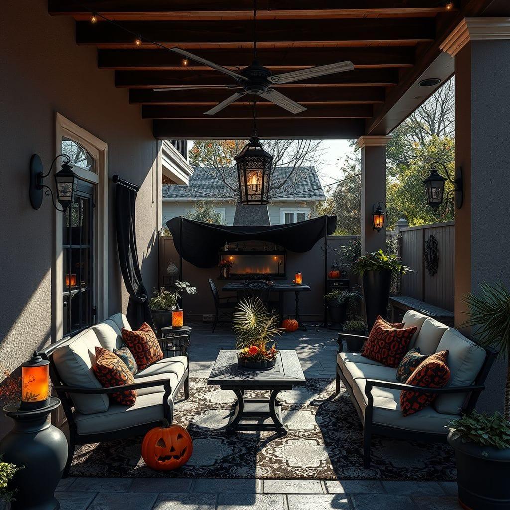 Halloween outdoor patio - AI Generated